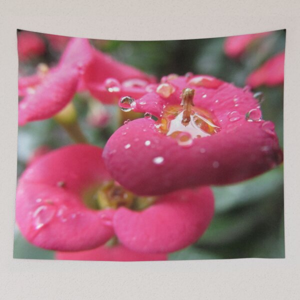 Item preview, Red flower and dewdrops designed and sold by Art Rendez-vous.