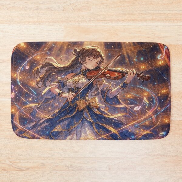 Item preview, Magical Violin Performance in Grand Theater – Elegant AI art with music, light & emotion designed and sold by FotoworldEdel.