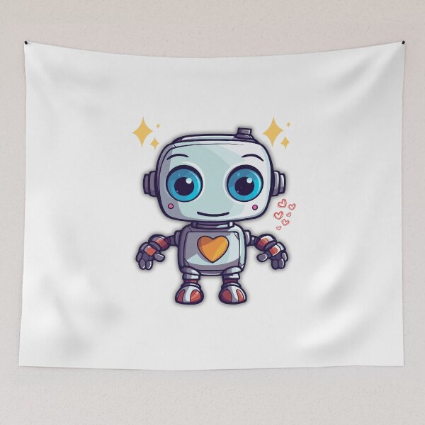 Item preview, Happy Robot – Cute Character Illustration designed and sold by wait4signal.