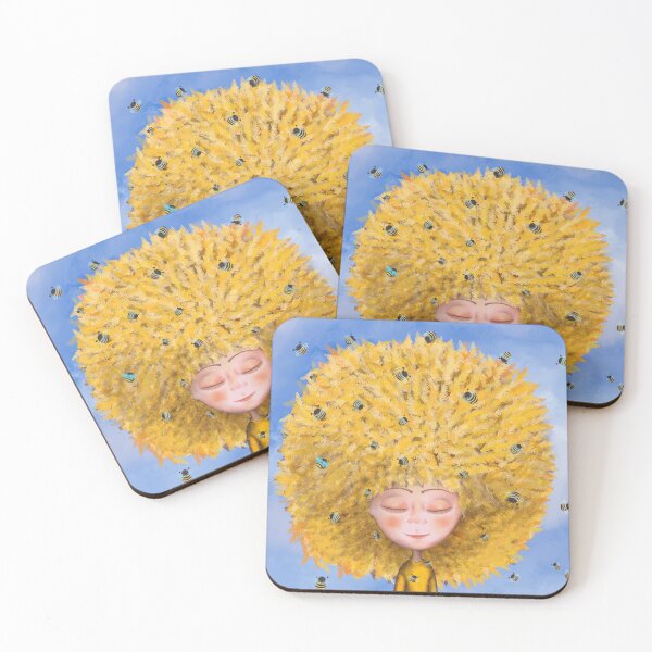 Item preview, Bee Fairy Girl – Dreamy Whimsical Illustration designed and sold by mariacosadiella.