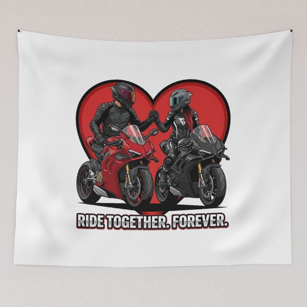 Item preview, Ride Together Forever – Biker Love Illustration designed and sold by enzoade.