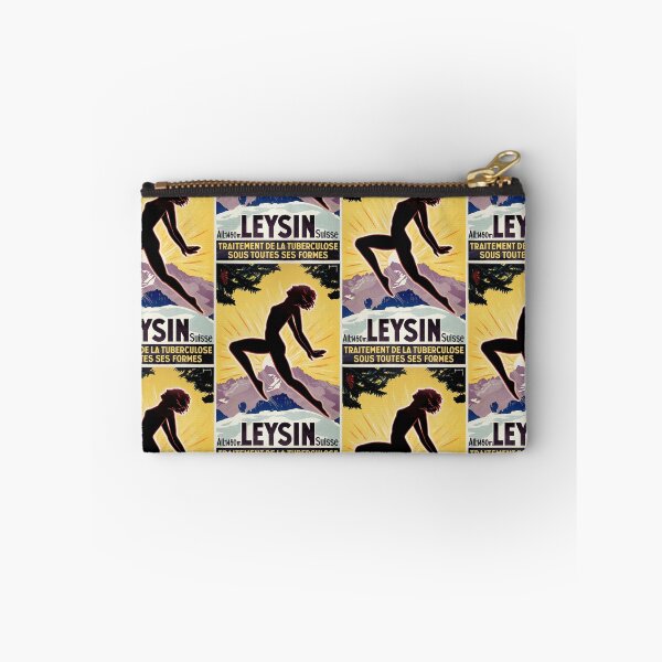 Item preview, LEYSIN Suisse Silhouette Woman In Sun Mountain Landscape Travel Poster : Vintage Advertisement designed and sold by artofuniverse.