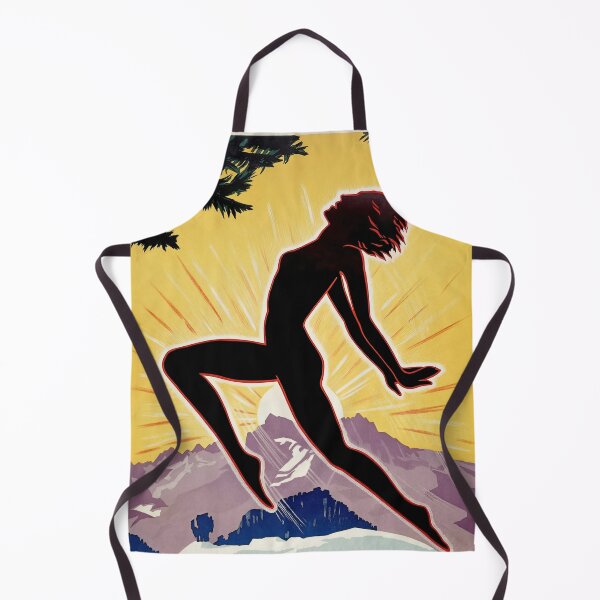 Item preview, LEYSIN Suisse Silhouette Woman In Sun Mountain Landscape Travel Poster : Vintage Advertisement designed and sold by artofuniverse.