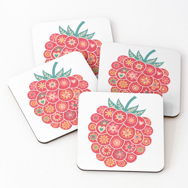 Item preview, Raspberry with Decorative Motifs – Scandinavian Folk Art by heidiannemorris © designed and sold by FOLK ART FUSION by heidiannemorris.