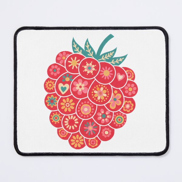 Item preview, Raspberry with Decorative Motifs – Scandinavian Folk Art by heidiannemorris © designed and sold by FOLK ART FUSION by heidiannemorris.