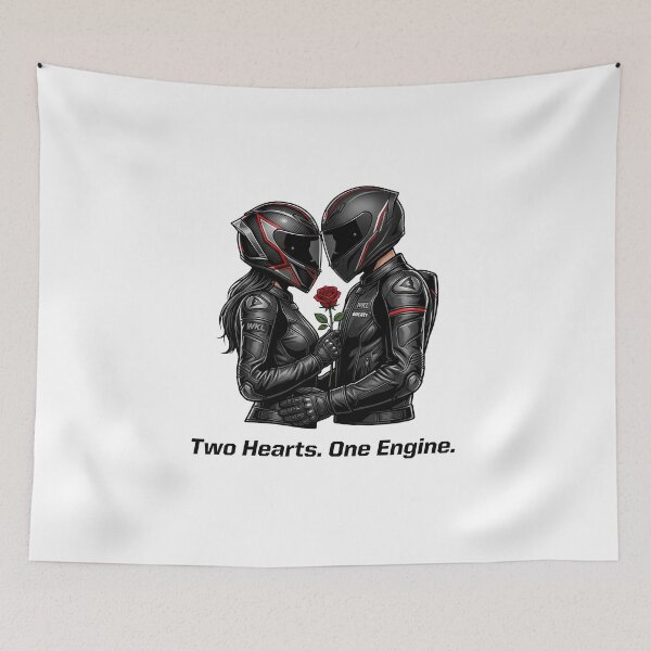 Item preview, Two Hearts One Engine – Motorcycle Love Bond designed and sold by enzoade.