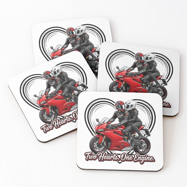 Item preview, Two Hearts One Engine – Valentine Motorcycle Art designed and sold by enzoade.