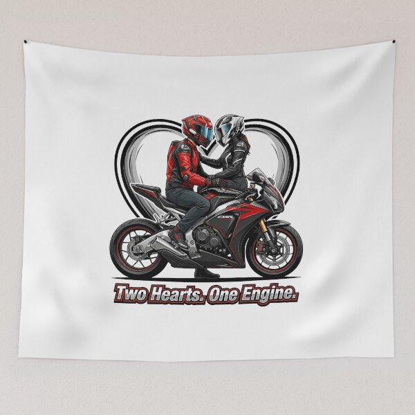 Item preview, Two Hearts One Engine – Biker Romance Graphic designed and sold by enzoade.