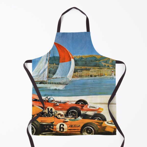 Item preview, Vintage Race Cars Sailboat Harbor Sports Poster : Classic Motorsport Artwork designed and sold by artofuniverse.