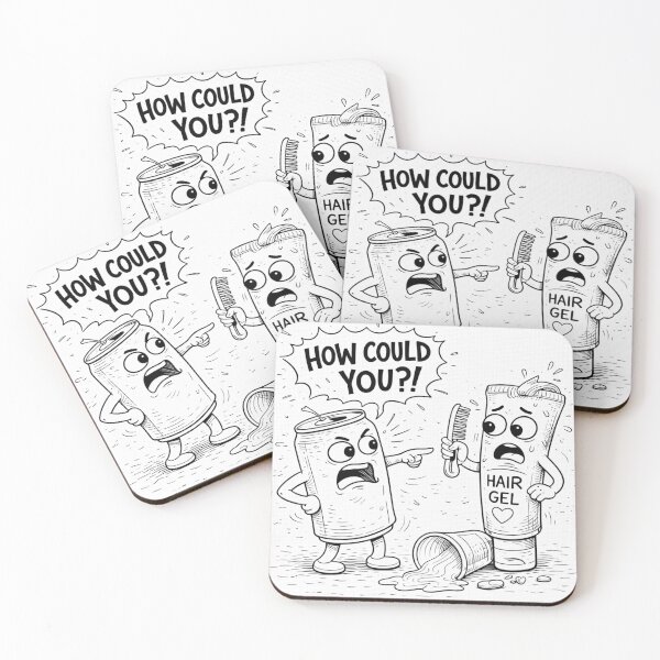 Item preview, "How Could You?!” – Dramatic Soda Can vs Hair Gel Cartoon designed and sold by ComedyInkFactor.