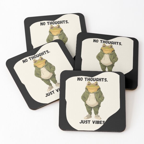 Item preview, Cool Frog Meme – No Thoughts Just Vibes Cartoon Frog Aesthetic designed and sold by MiraLumeStudio.