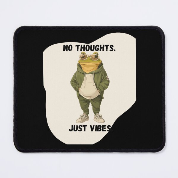 Item preview, Cool Frog Meme – No Thoughts Just Vibes Cartoon Frog Aesthetic designed and sold by MiraLumeStudio.