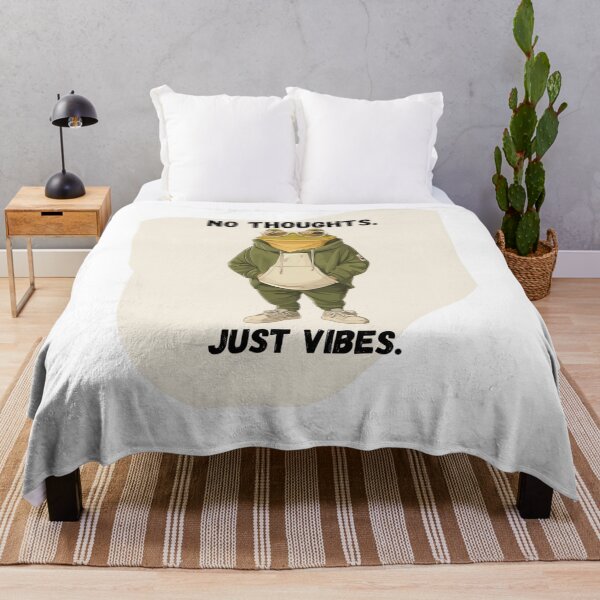 Item preview, Cool Frog Meme – No Thoughts Just Vibes Cartoon Frog Aesthetic designed and sold by MiraLumeStudio.