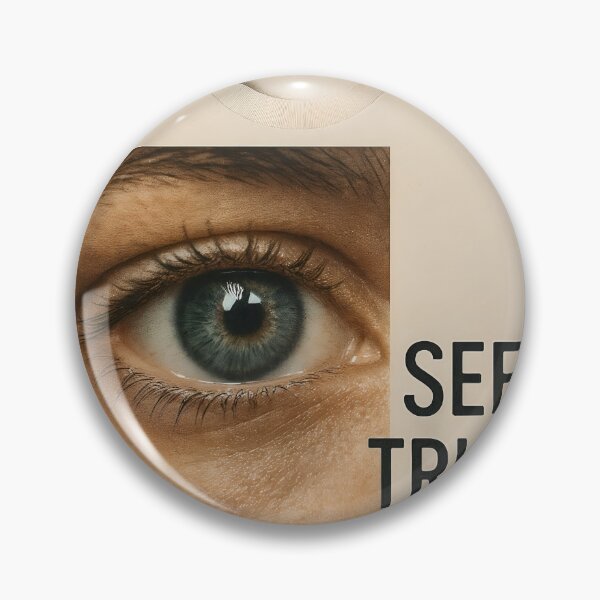 Item preview, Beige T shirt with blue green eye print and SEE TRUTH text design designed and sold by Creative88Art.