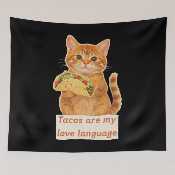 Item preview, valentine cat Tacos are my love language valentines day designed and sold by Grace-Cop.