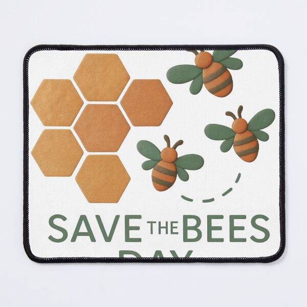 Item preview, Graphic poster with stylized bees and tan honeycomb on black background designed and sold by Creative88Art.