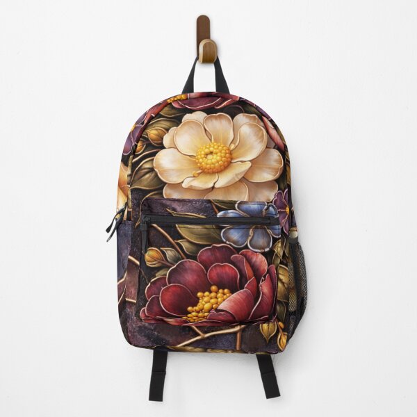 Item preview, Dark Rose Stained Glass Art – Burgundy and Ivory Floral Glass Design designed and sold by TSOL5.