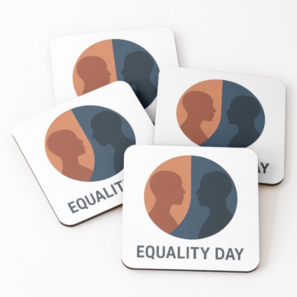 Item preview, Minimalist emblem with two profiles and Equality Day text in center designed and sold by Creative88Art.