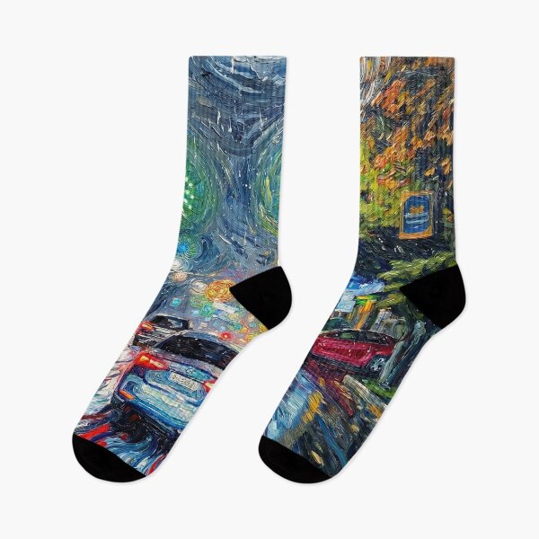 Item preview, Snowy City Night Traffic - Van Gogh Style Impressionism designed and sold by AgingeR.