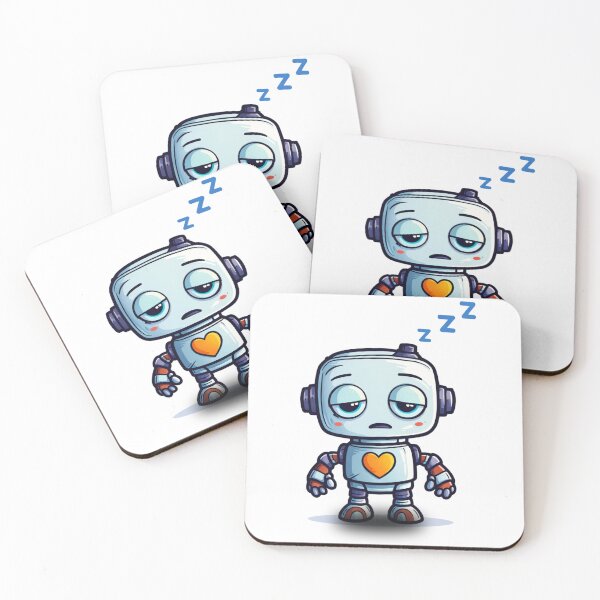 Item preview, Tired Robot – Cute Character Illustration designed and sold by wait4signal.