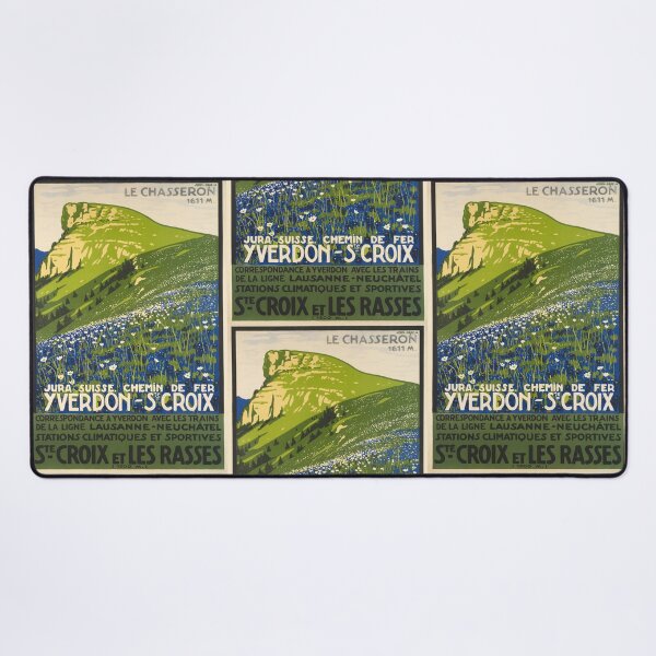 Item preview, Le Chasseron Mountain Landscape Illustration Wildflower Meadow Travel Poster : Vintage Artwork designed and sold by artofuniverse.