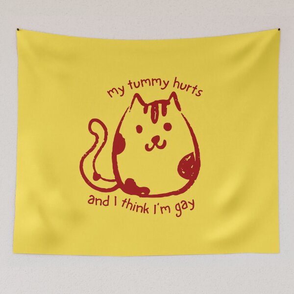 Item preview, Cute Cat Doodle Drawing Red Yellow Gay Pride  designed and sold by TackyTime.
