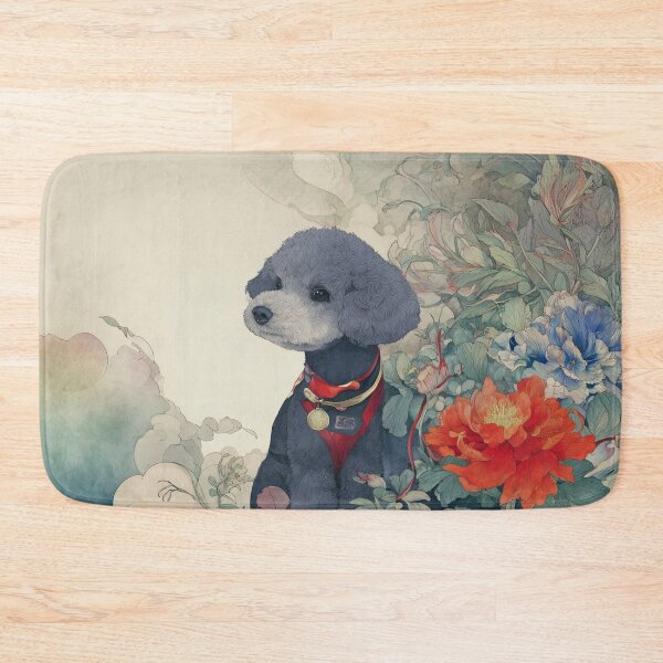 Item preview, Whimsical poodle Amidst Flowers designed and sold by lautir.