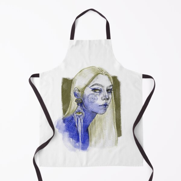 Item preview, WOMAN PORTRAIT WITH EYE EARRING I ABSTRACT FEMININE BLUE designed and sold by LIS AND MELIVERSO.