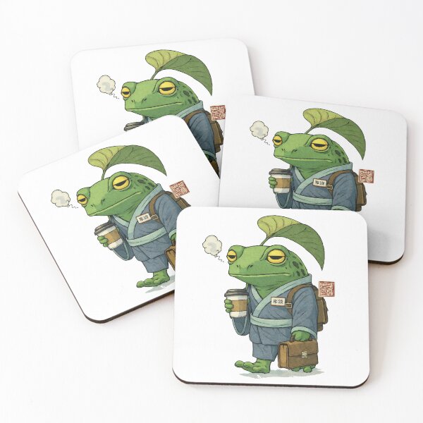 Item preview, Bored Frog Going to School | Deadpan Student Frog Japanese Aesthetic designed and sold by BeetleDots.