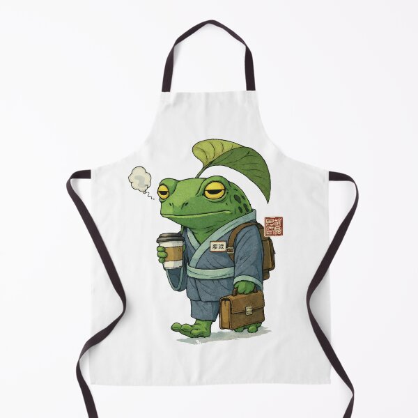 Item preview, Bored Frog Going to School | Deadpan Student Frog Japanese Aesthetic designed and sold by BeetleDots.