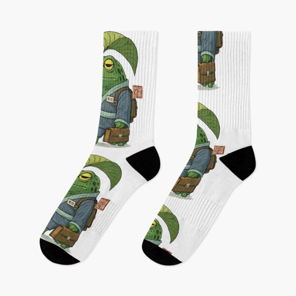 Item preview, Bored Frog Going to School | Deadpan Student Frog Japanese Aesthetic designed and sold by BeetleDots.