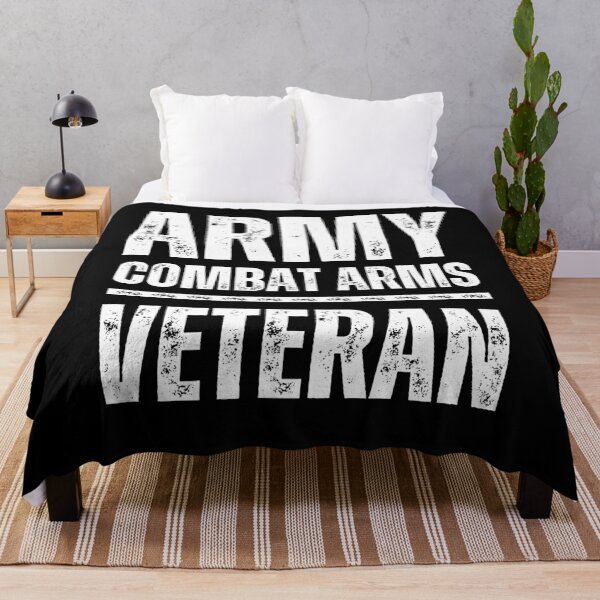 Item preview, Army Combat Arms Veteran – Rugged Military Tribute Design white worn look font designed and sold by GFamilyC.