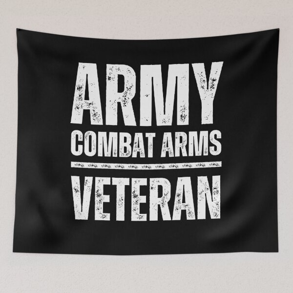 Item preview, Army Combat Arms Veteran – Rugged Military Tribute Design white worn look font designed and sold by GFamilyC.
