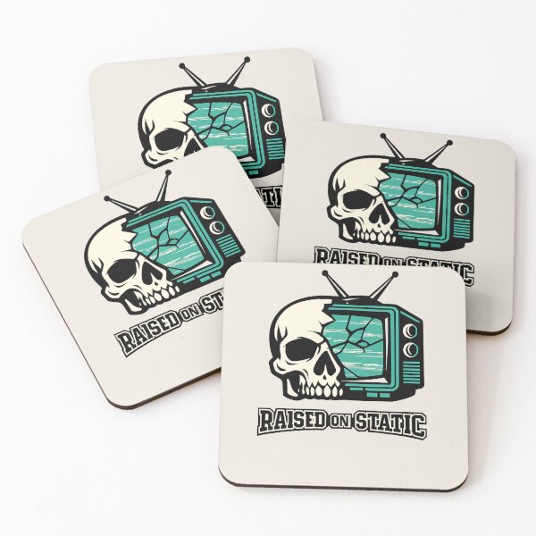 Item preview, Raised on Static – Vintage CRT Skull Streetwear Illustration designed and sold by JonelCrafts.