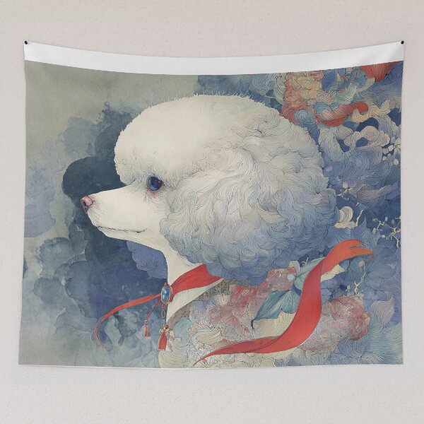 Item preview, Regal Poodle with Red Ribbon designed and sold by lautir.