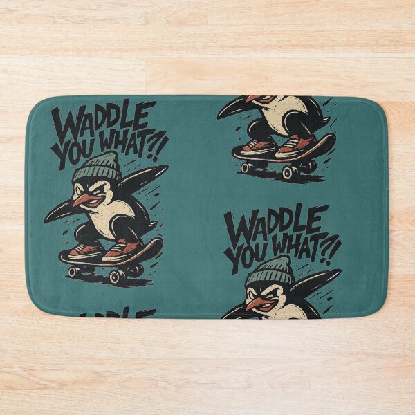 Item preview, Skate-Punk Penguin “Waddle You What?!” Graphic designed and sold by JonelCrafts.