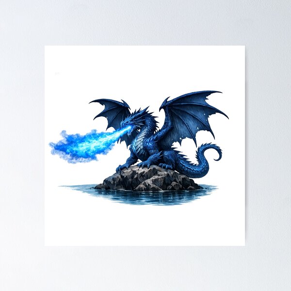 Artikelvorschau, Blauer Drache entworfen und verkauft von TessAdventures.
