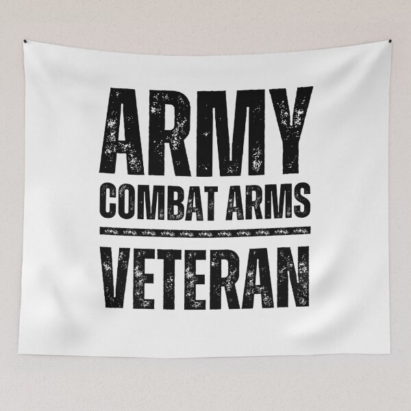 Item preview, Army Combat Arms Veteran – Rugged Military Tribute Design black worn look font designed and sold by GFamilyC.