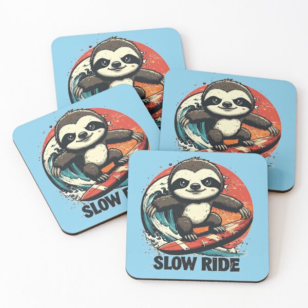 Item preview, Surfing Sloth T-Shirt – Funny “Slow Ride” Retro Sunset Design designed and sold by JonelCrafts.
