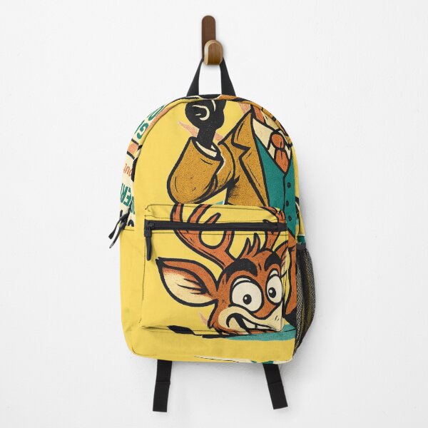 Item preview, Goofy Deer Propaganda Parody – “Fishing Is Safer” Satirical Design designed and sold by JonelCrafts.