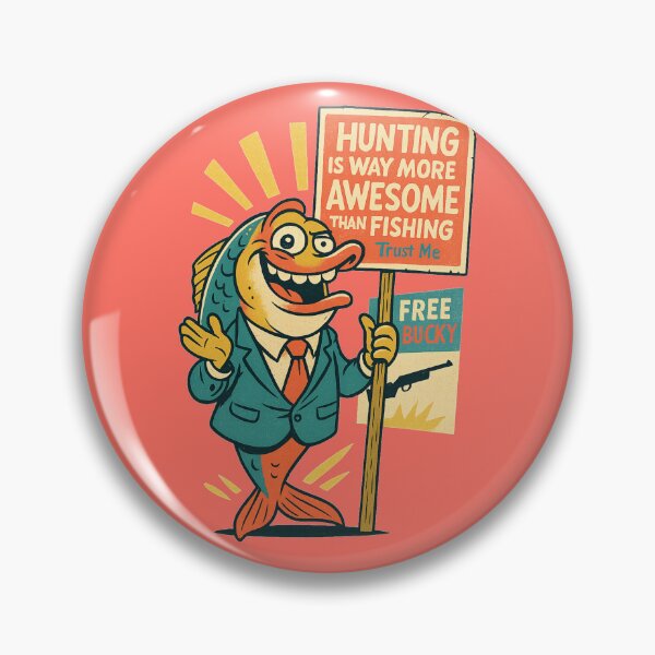 Item preview, Goofy Fish Propaganda – Ironic Hunting Parody Poster designed and sold by JonelCrafts.