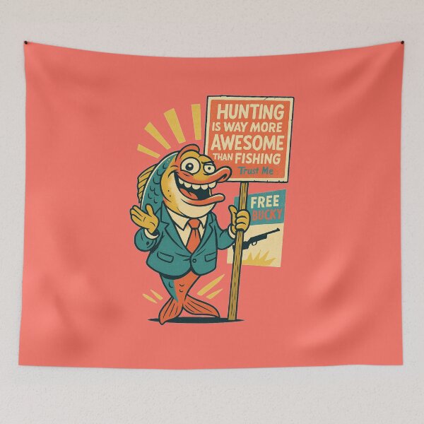 Item preview, Goofy Fish Propaganda – Ironic Hunting Parody Poster designed and sold by JonelCrafts.