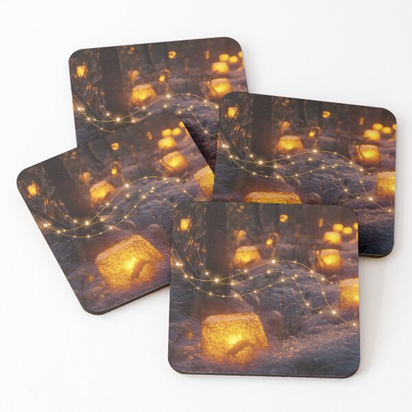 Item preview, Winter Lanterns Glowing on Snow designed and sold by THEVONZA.