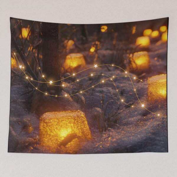 Item preview, Winter Lanterns Glowing on Snow designed and sold by THEVONZA.