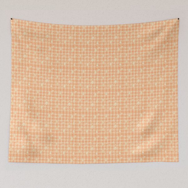 Item preview, Whispers of Peach: Gingham Harmony with Light Language designed and sold by Theetherhaven.