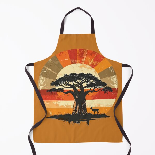 Item preview, Baobab Tree Silhouette with Antelope – African Sunset Art designed and sold by JonelCrafts.