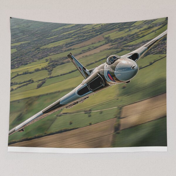 Item preview, Vulcan Over Patchwork Fields designed and sold by Skyframe Aviation.