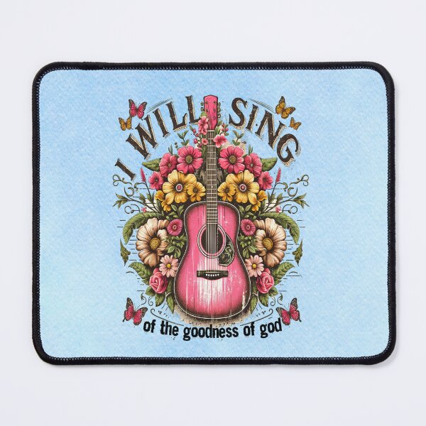 Item preview, I Will Sing of the Goodness of God | Worship Guitar Floral Christian Design designed and sold by MysticOzzy.