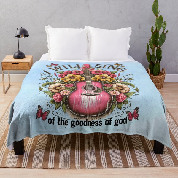 Item preview, I Will Sing of the Goodness of God | Worship Guitar Floral Christian Design designed and sold by MysticOzzy.