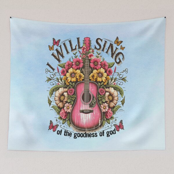 Item preview, I Will Sing of the Goodness of God | Worship Guitar Floral Christian Design designed and sold by MysticOzzy.